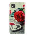 Xiaomi Redmi 9C Romantische Rose Tasche mit Riemchen