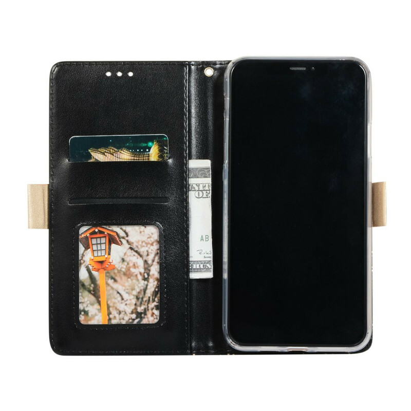 iPhone 12 Hülle Lace Geldbörse mit Umhängeband