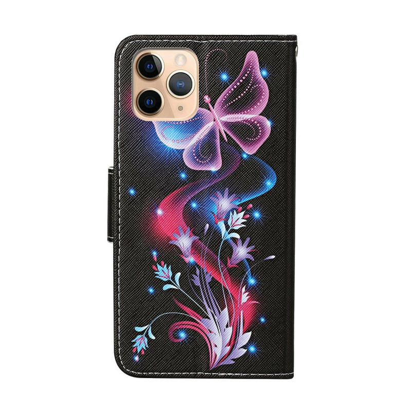 iPhone 12 Pro Max Hülle Schmetterlinge und Lanyard