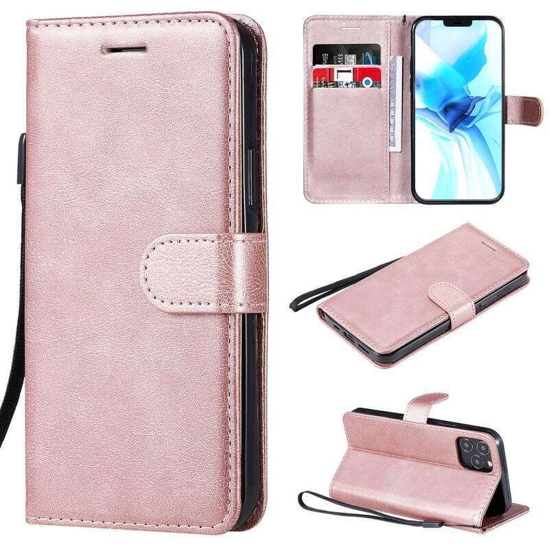 Hülle iPhone 12 Max / 12 Pro Solid Color Serie mit Riemen