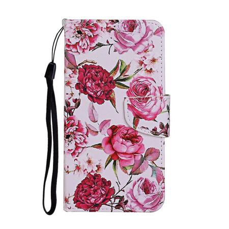 iPhone 12 Max / 12 Pro Magistrale Blumen Hülle mit Lanyard