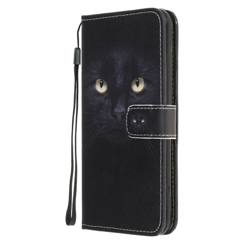 Samsung Galaxy A31 Katzenaugen Tasche Schwarz mit Riemen Samsung Galaxy A31 Katzenaugen Tasche Schwarz mit Riemen