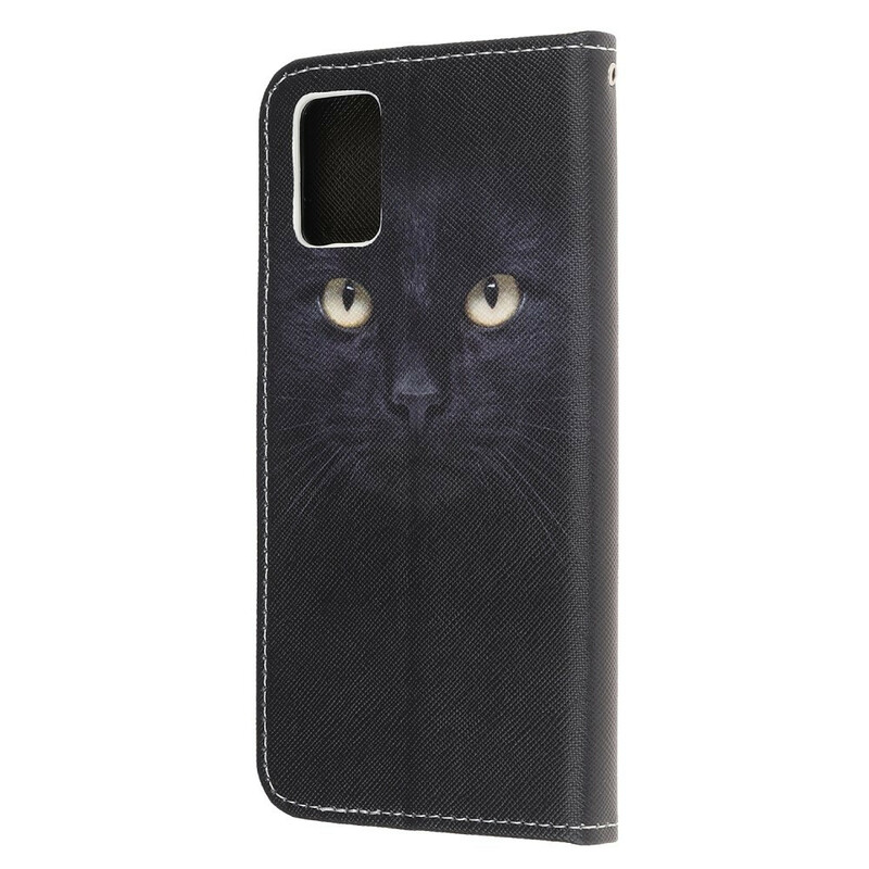 Samsung Galaxy A31 Katzenaugen Tasche Schwarz mit Lanyard Samsung Galaxy A31 Katzenaugen Tasche Schwarz mit Lanyard