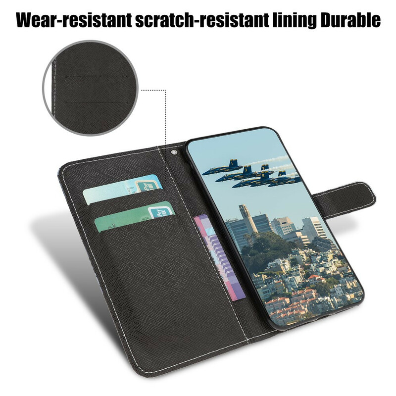 Samsung Galaxy A31 Katzenaugen Tasche Schwarz mit Lanyard Samsung Galaxy A31 Katzenaugen Tasche Schwarz mit Lanyard