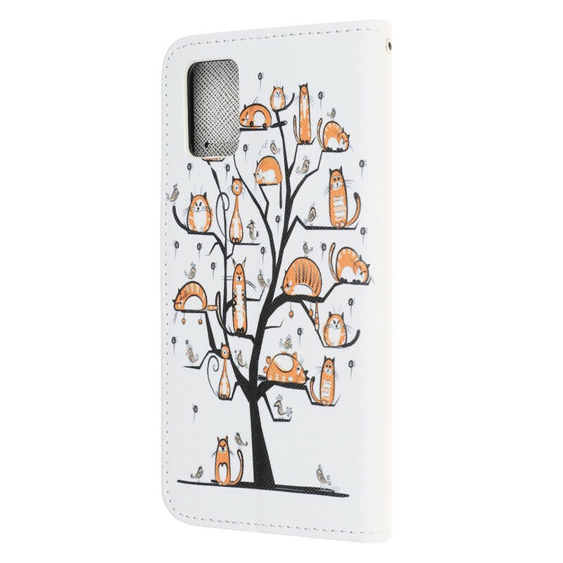 Samsung Galaxy A31 Funky Cats Tasche mit Trageriemen