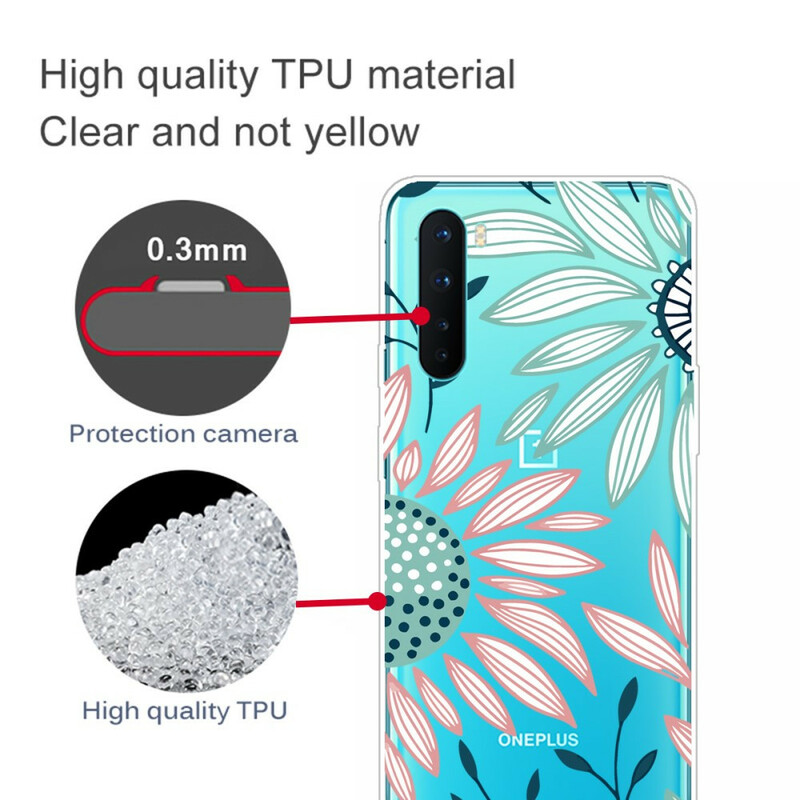 OnePlus Nord Transparent Cover Eine Blume