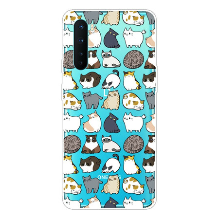 OnePlus Nord Transparent Multiple Cat Cover