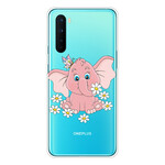 OnePlus Nord Transparent Elephant Pink Cover