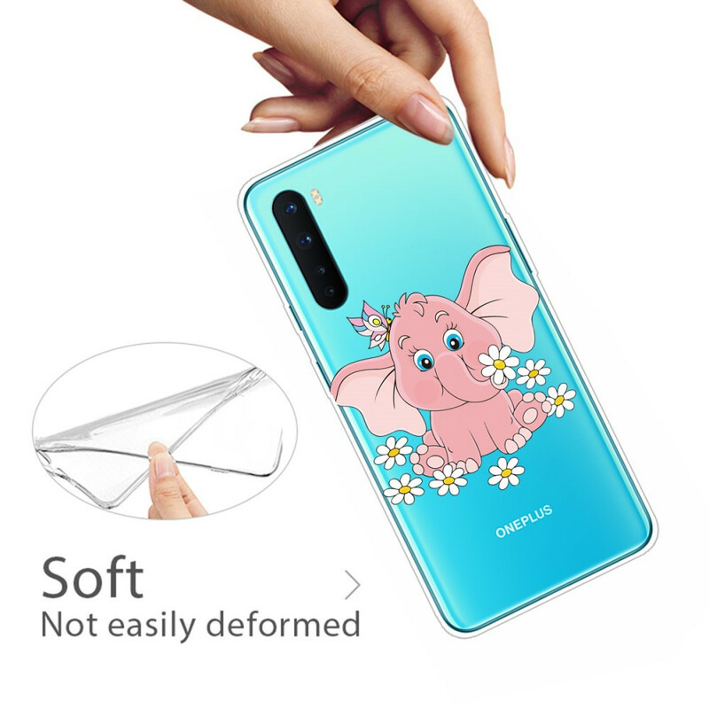 OnePlus Nord Transparent Elephant Pink Cover
