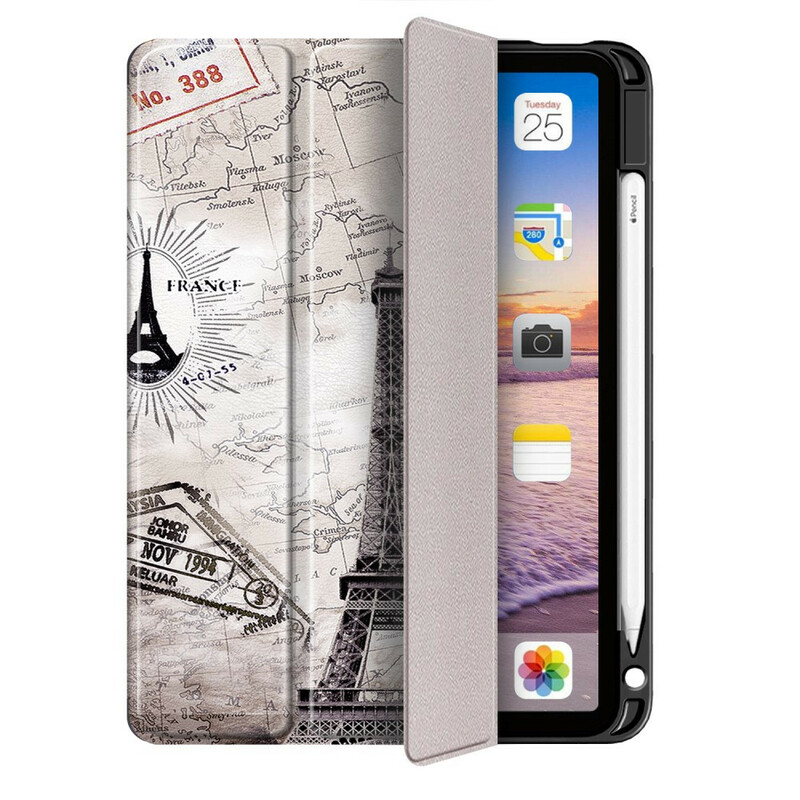 Smart Case iPad Air 10.9" (2020) Retro Eiffelturm mit Stifthalter