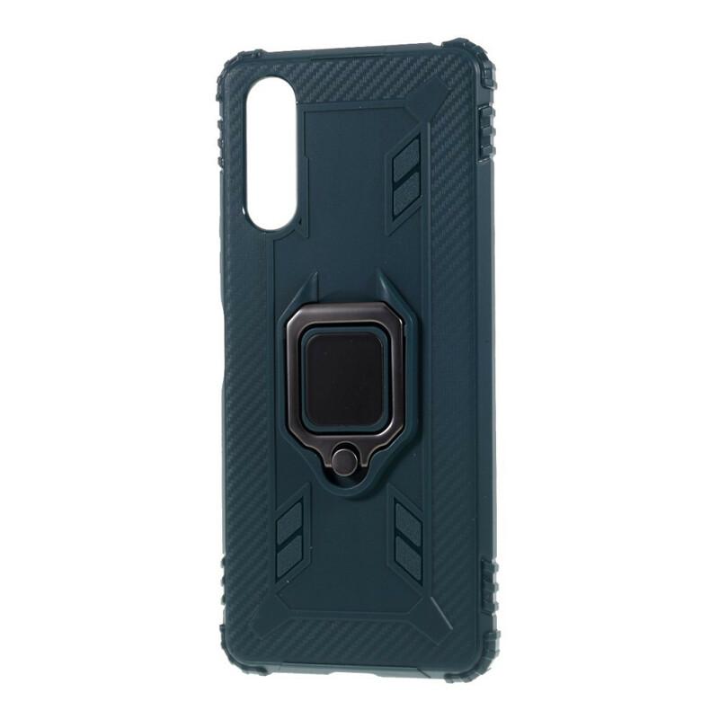 Sony Xperia 10 II Ring und Kohlefaser Cover