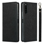 Flip Cover Sony Xperia 10 II Style Weiches Leder mit Riemen