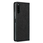 Flip Cover Sony Xperia 10 II Style Weiches Leder mit Riemen