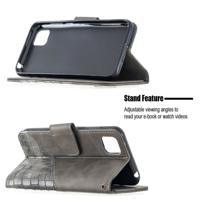 Huawei Y5p Tasche mit Krokodilhaut-Effekt Klassisch