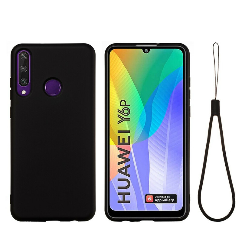 Huawei Y6p Liquid Silicone Cover Mit Lanyard
