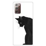 Samsung Galaxy Note 20 Cover Schwarze Katze Nachdenklich