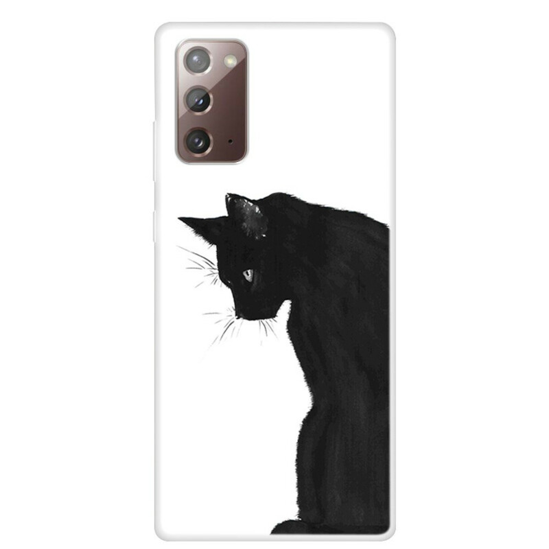 Samsung Galaxy Note 20 Cover Schwarze Katze Nachdenklich