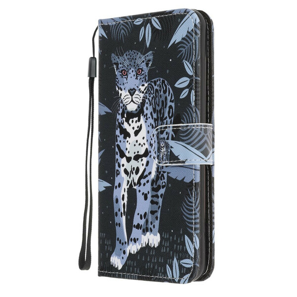 Samsung Galaxy S20 FE Hülle Leopard mit Riemen