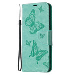 Samsung Galaxy Note 20 Schmetterlinge und Oblique Klappe Hülle