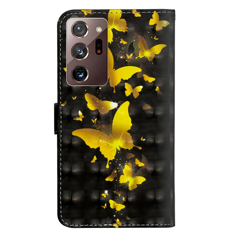 Samsung Galaxy Note 20 Ultra Hülle Gelbe Schmetterlinge