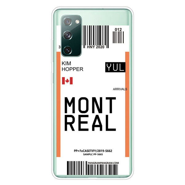 Samsung Galaxy S20 FE Boarding Pass to Montreal Cover