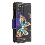 Samsung Galaxy S20 Tasche mit Reißverschluss Schmetterlinge