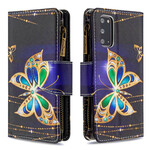 Samsung Galaxy S20 Tasche mit Reißverschluss Schmetterlinge