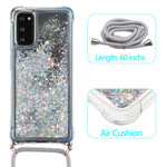 Samsung Galaxy S20 Glitter Cover mit Kordel