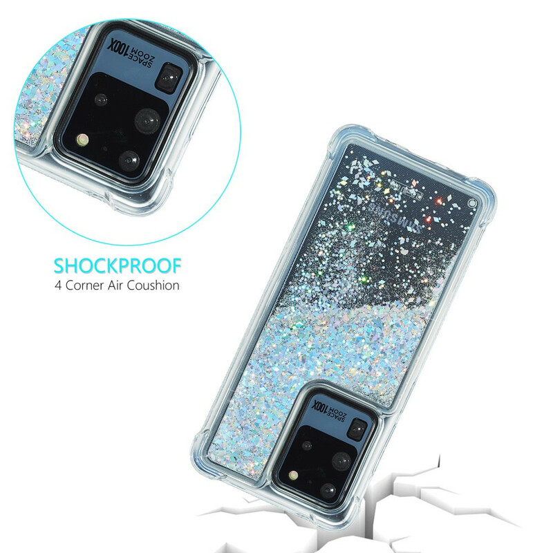 Samsung Galaxy S20 Plus Glitter Cover Verstärkte Coins