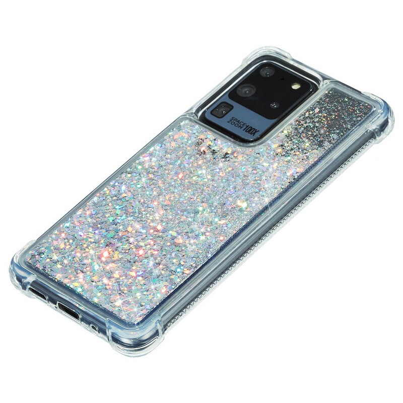 Samsung Galaxy S20 Plus Glitter Cover Verstärkte Coins