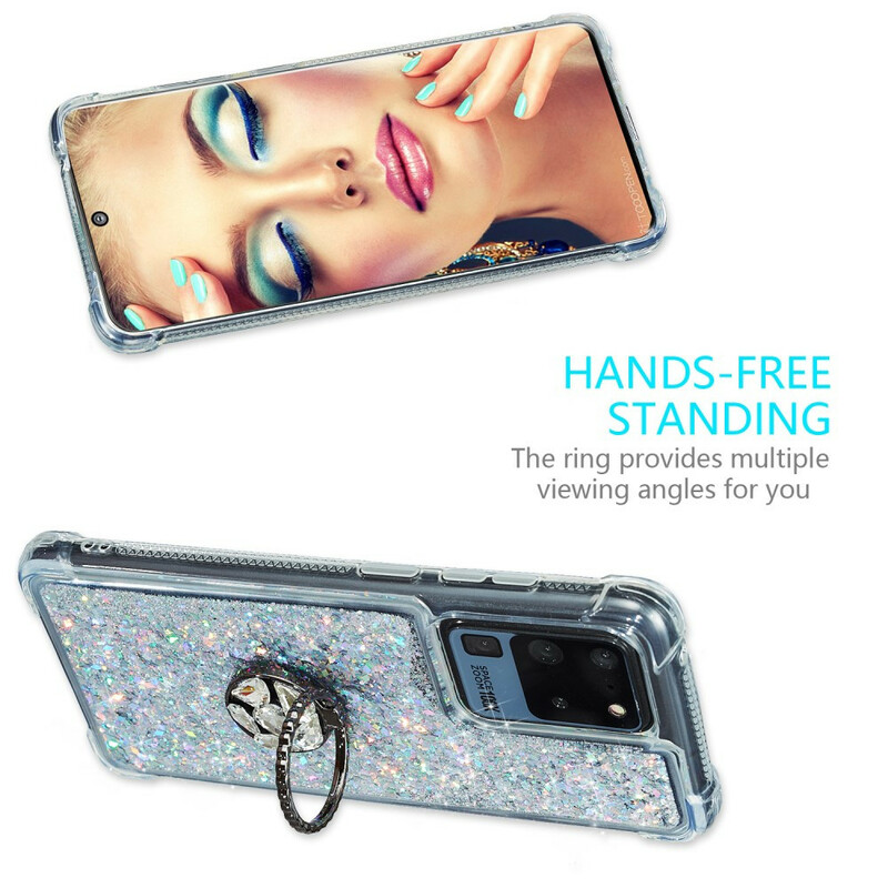 Samsung Galaxy S20 Ultra Glitter Ring-Halterung Cover