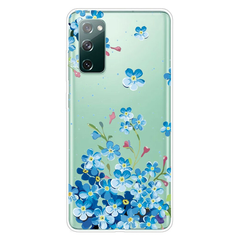 Samsung Galaxy S20 FE Cover Blaue Blumen