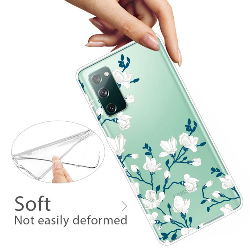 Samsung Galaxy S20 FE Cover Weiße Blumen