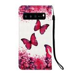 Samsung Galaxy S10 5G Hülle Rote Schmetterlinge