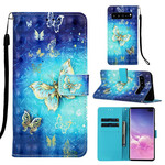 Samsung Galaxy S10 5G Hülle Goldene Schmetterlinge