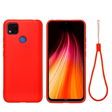 Xiaomi Redmi 9C Liquid Silicone Cover Mit Lanyard