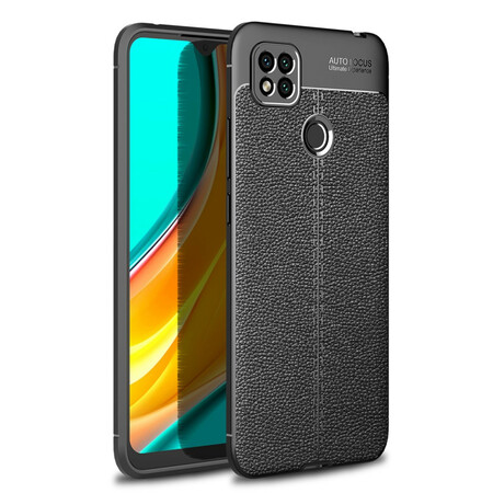 Xiaomi Redmi 9C Cover Lederoptik Litschi Double Line