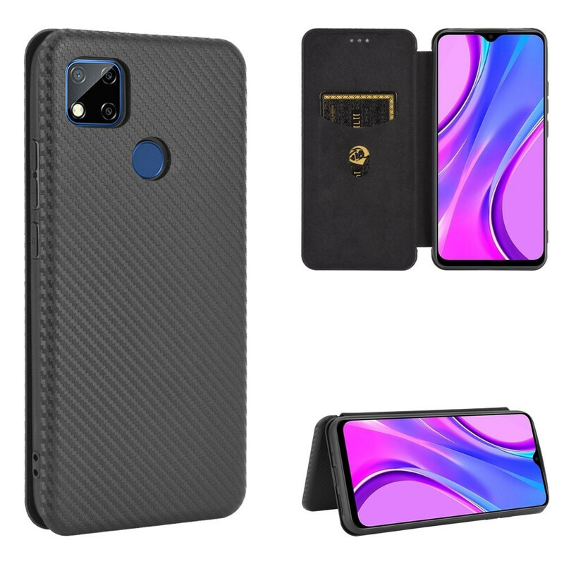 Flip Cover Xiaomi Redmi 9C Silikon Carbon Farbig