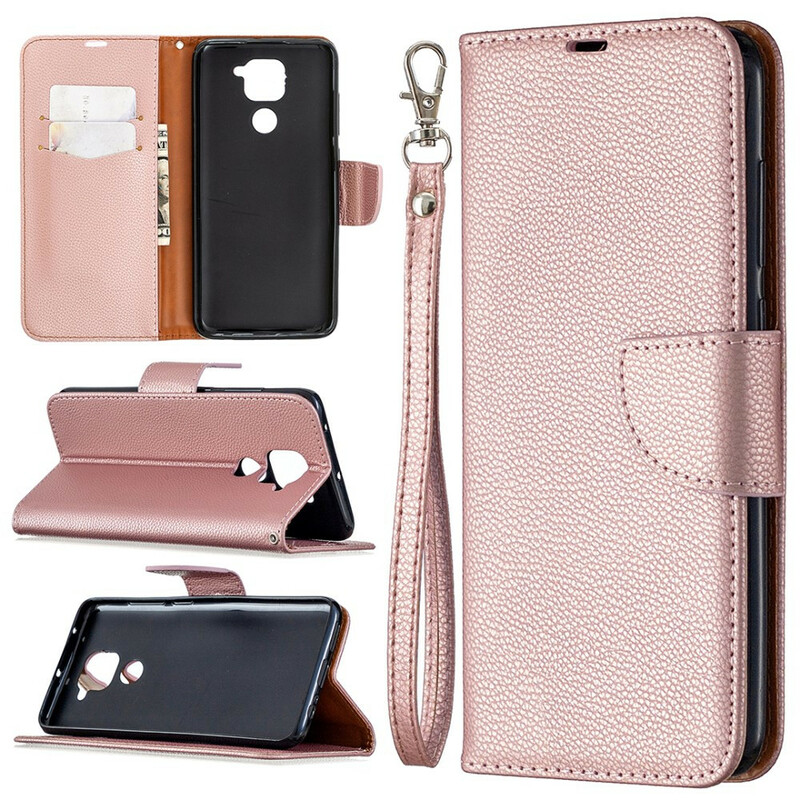Xiaomi Redmi Note 9 Litchi Tasche Schräge Klappe