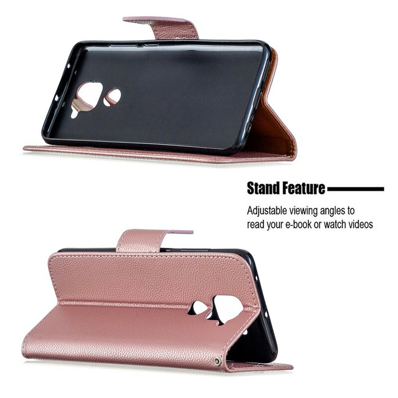 Xiaomi Redmi Note 9 Litchi Tasche Schräge Klappe