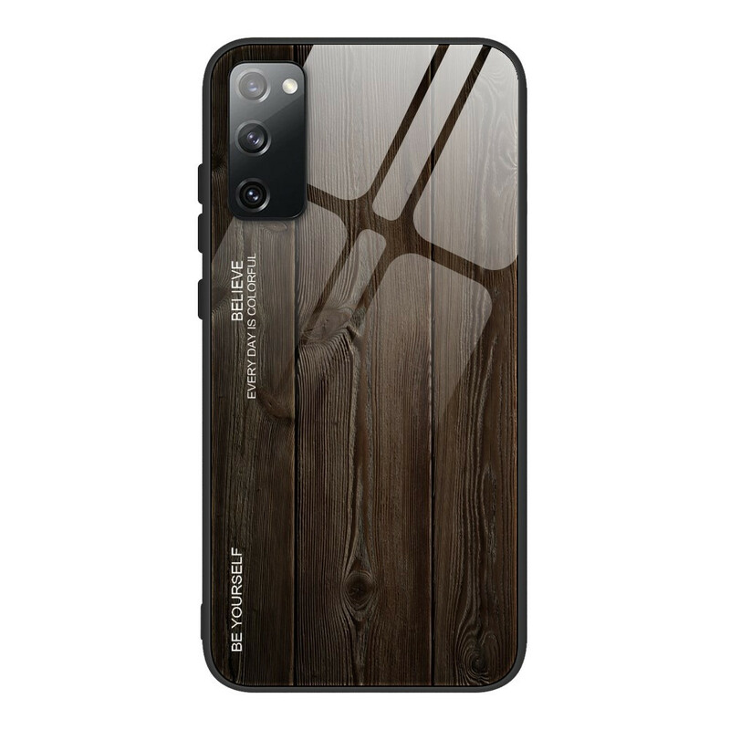 Samsung Galaxy S20 FE Cover Panzerglas Holz Design