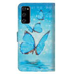 Samsung Galaxy S20 FE Hülle Blaue fliegende Schmetterlinge