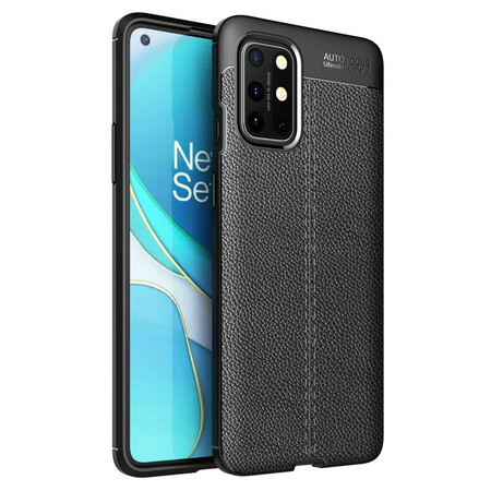 OnePlus 8T Cover mit Litschi-Leder-Effekt Double Line