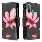 Huawei P Smart 2020 Tasche mit Reißverschluss Blume