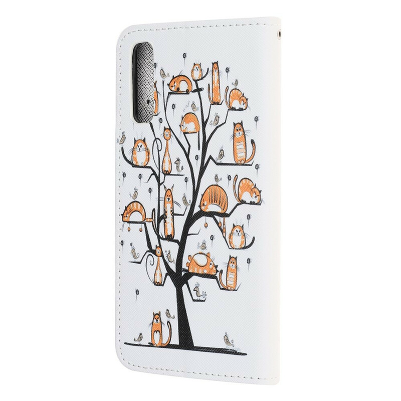 Huawei P Smart S Funky Cats Tasche mit Riemen