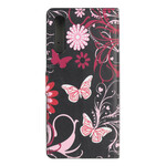 Huawei P Smart S Hülle Schmetterlinge und Blumen