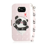 Xiaomi Poco X3 Panda Love Tasche mit Riemen