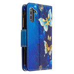 Samsung Galaxy Note 10 Tasche mit Reißverschluss Schmetterlinge