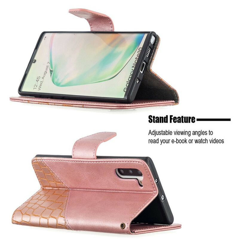 Samsung Galaxy Note 10 Hülle mit Krokodilhaut-Effekt Klassisch