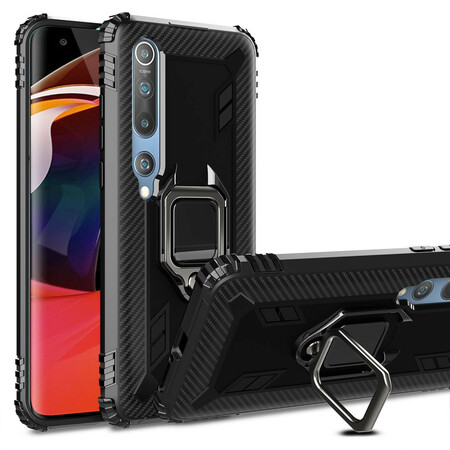 Xiaomi Mi 10 / 10 Pro Ring und Kohlefaser Cover